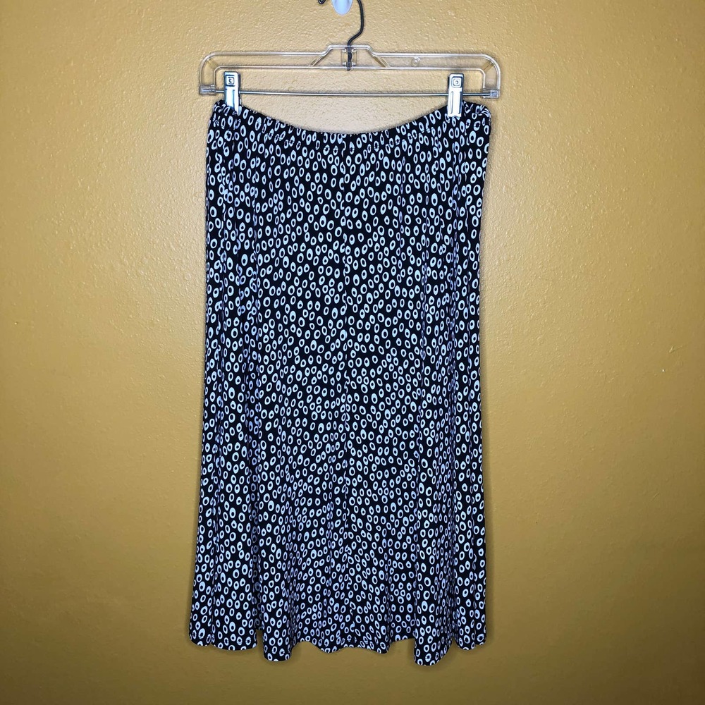 Christopher & Banks Skirt Black White Midi L